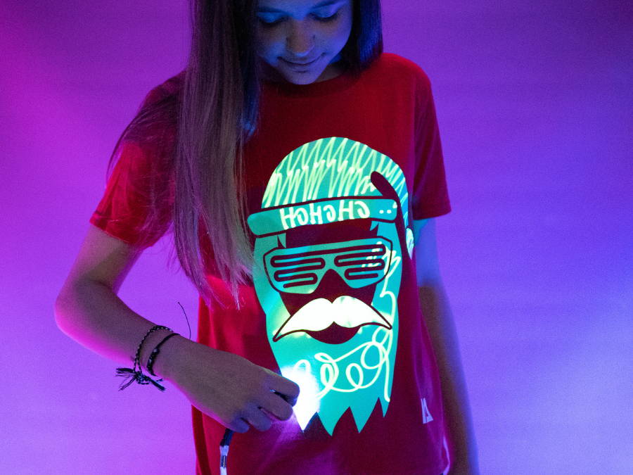 Sparkling Star Interactive Glow TShirt Illuminated Apparel